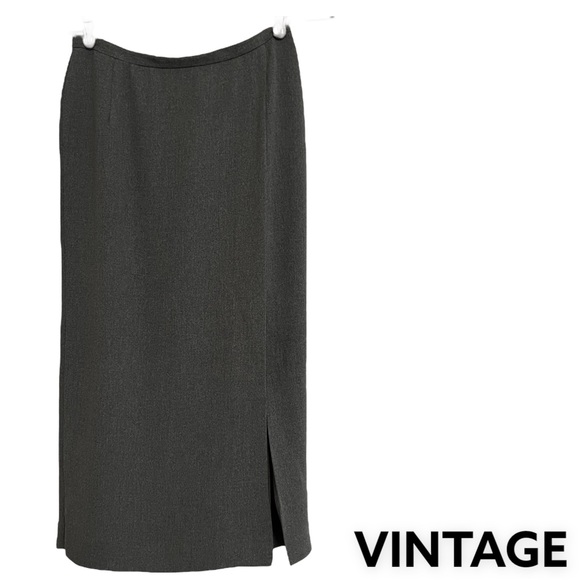 PENCIL SKIRT Vintage SPORT COLLECTION Wool-like Gabardine Grey Midi Sz 4 - Picture 10 of 10